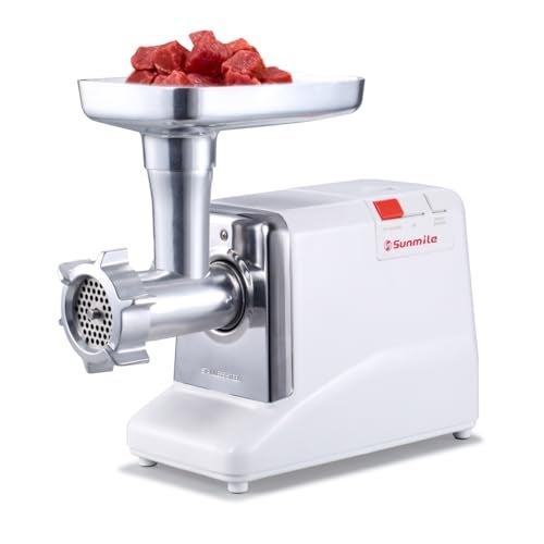 Sunmile SMG50 ETL Electric Meat Grinder  Max 13 HP 1000W Heavy Duty Meat Mincer Sausage Grinder  Metal Gears Reverse Circuit Breaker Stainless Steel Cutting Blade and Plates 1 Sausage Stuffs
