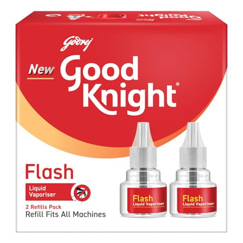 Good Knight جود نايت فلاش لايكيد فابورايزر - عبوة من 2 (45 مل لكل واحدة) | أسرع مرتين من السابق | إعادة تعبئة طارد البعوض | أقوى فابورايزر سائل في الهند - Image 3