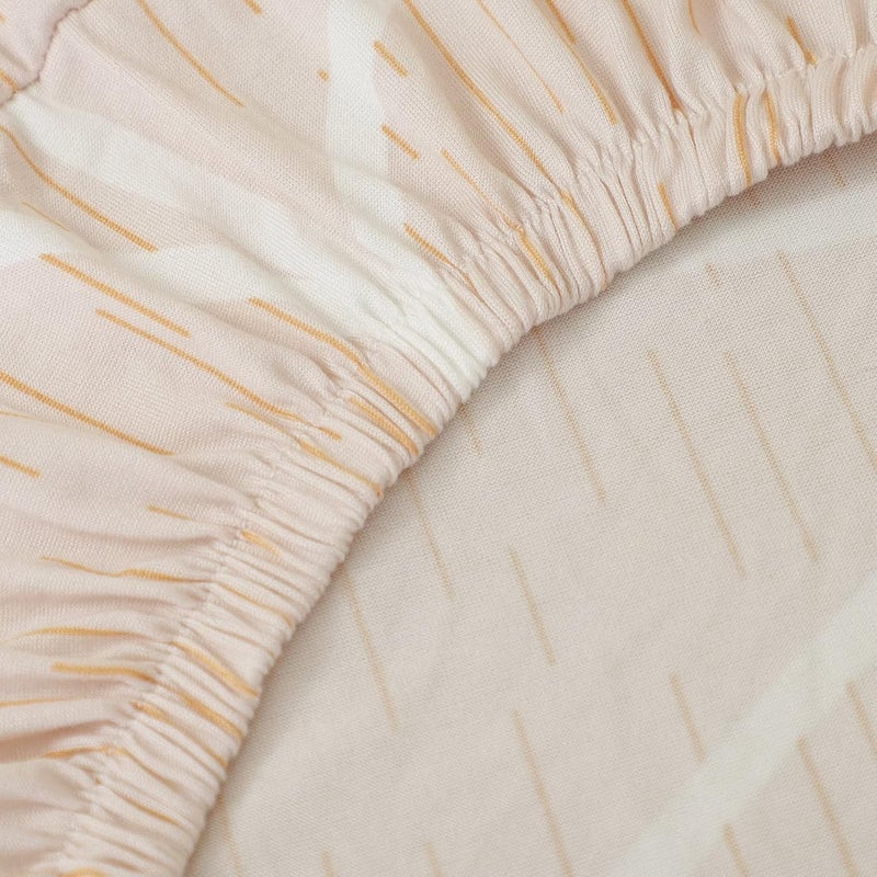 home by Nilkamal Polyester 1 Seater Sofa Cover Geometric Elegance Curvy Pattern Stretachable Fitted Cover Washable Couch Cover with Universal fit Set of 1140 x 90 cm Peach White - Image 3