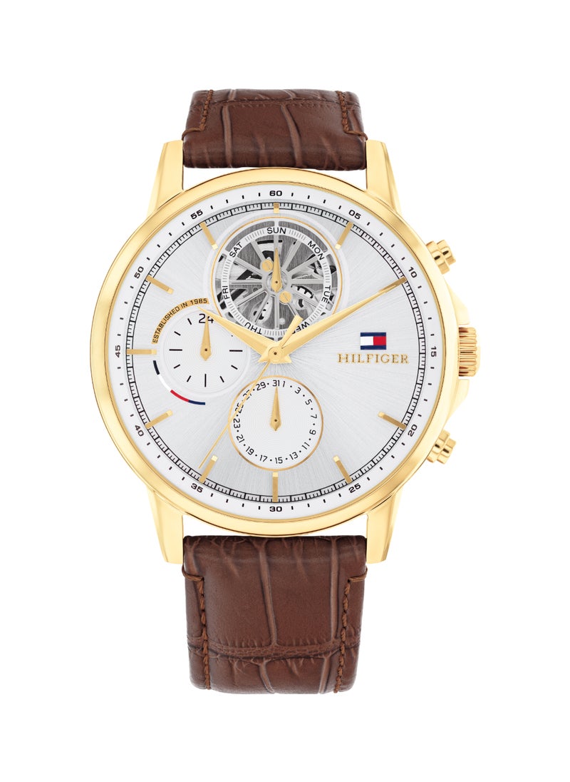 TOMMY HILFIGER ساعة رجالية دائرية أنالوج بعلبة فضية - 1710631  - Image 1