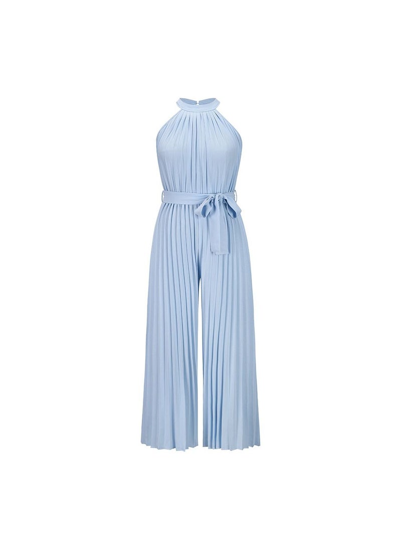 Loquat - Sleeveless Pleated Lace Up Slim Fitting Women's Jumpsuit Pants - Image 1