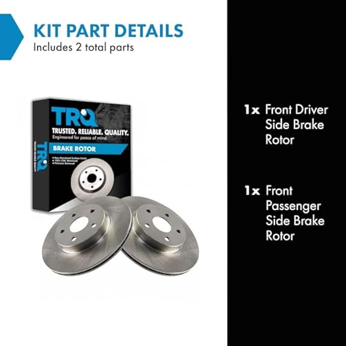 ريحني مجموعة TRQ Disc Brake Rotor الأمامية متوافقة مع 9600 تويوتا راف 4 راف4 الجديدة - Image 3