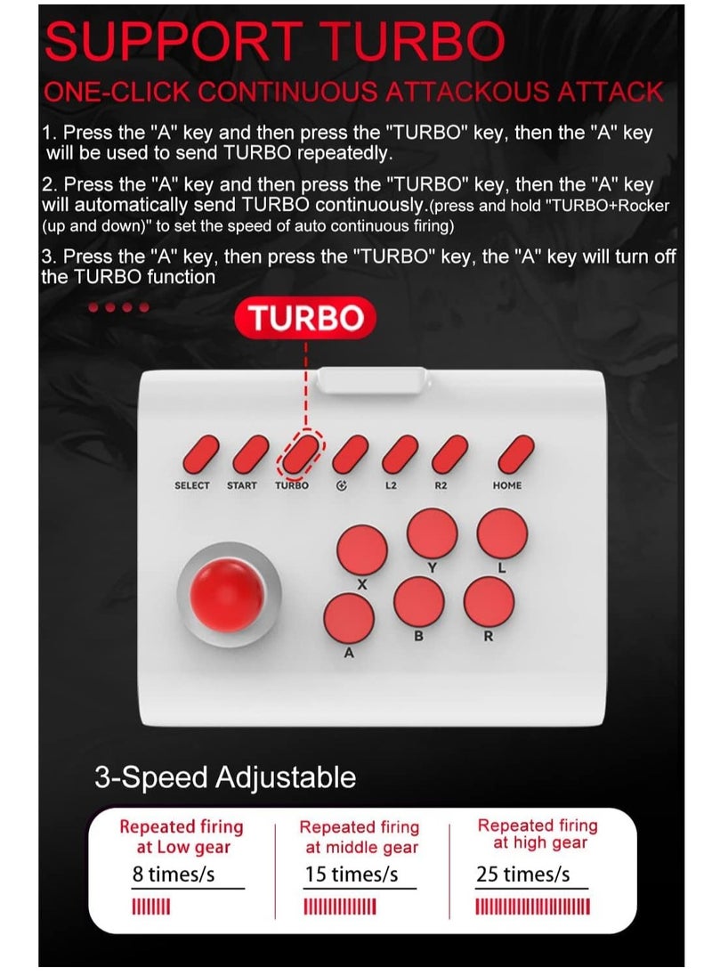 SYOSI - Fighting Game Controller for iPhone iOS Android PC Stick Nintendo Switch/PS3/PS4 Arcade Rocker Gamepad with Turbo & Marco Emulators/Cloud/PS Remote Play/Steam - Image 1