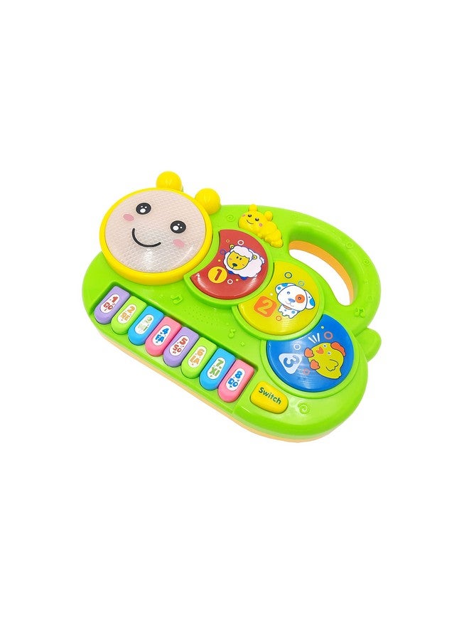 vGRASSP VGRASSP Happy Caterpillar Piano Musical Toys for Babies and Kids Green Small Piano for Kids Musical Piano Best Toy(Green)  - Image 5
