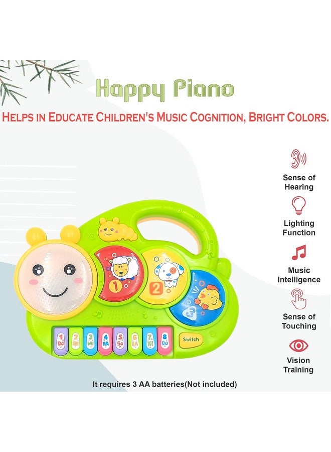 vGRASSP VGRASSP Happy Caterpillar Piano Musical Toys for Babies and Kids Green Small Piano for Kids Musical Piano Best Toy(Green)  - Image 4