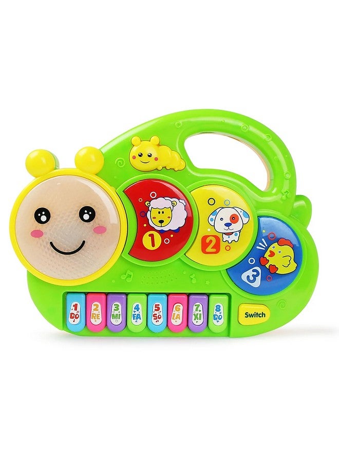 vGRASSP VGRASSP Happy Caterpillar Piano Musical Toys for Babies and Kids Green Small Piano for Kids Musical Piano Best Toy(Green)  - Image 1