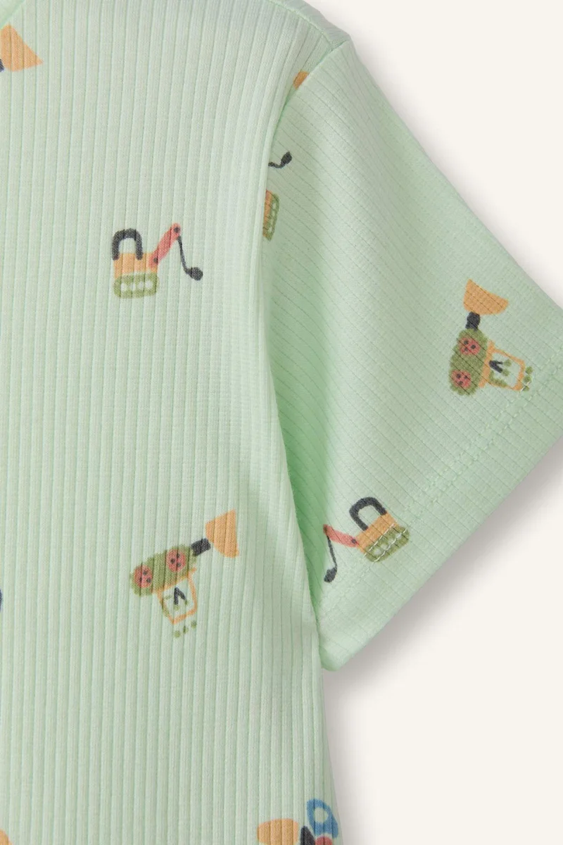 DeFacto 2 piece Regular Fit Printed Knitted Pyjamas