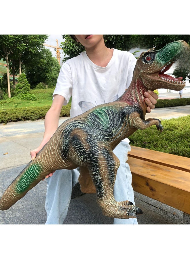 Large Size Simulation Soft Glue Dinosaur Toy Sounding Tyrannosaurus Rex Triceratops Animal Model Boys Children's Stall-Color:Blue Single Dragon 50cm - Image 2