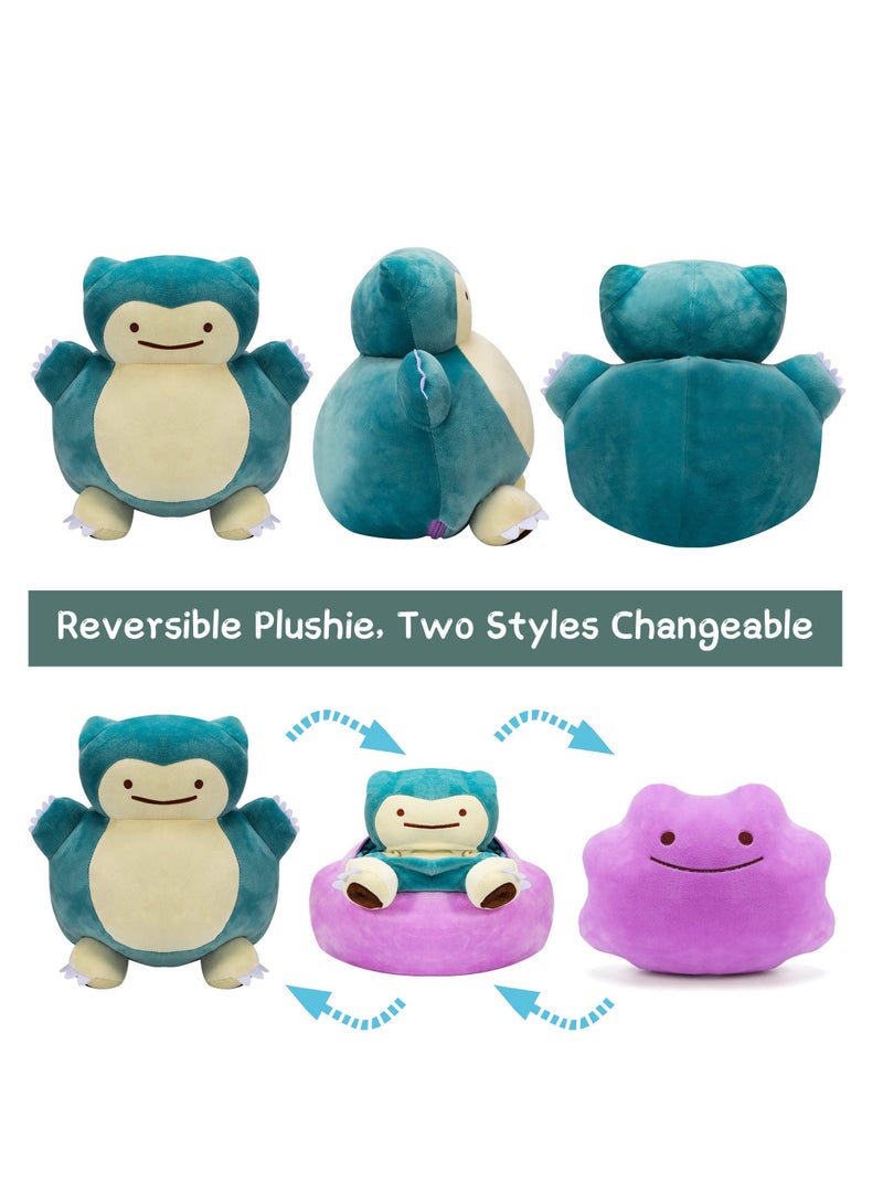 Reversible Jumbo Plush Ditto 12.6 Inch Soft Stuffed Toy Pillow Two Styles Suitable Birthday Gift for Kids - Image 2