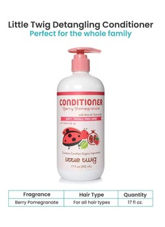 Little Twig Little Twig Detangling Conditioner, Natural Conditioner with Plant Derived Formula, Hair Conditioner with Essential Oils and Extracts, Suitable for Whole Family, Berry Pomegranate, 17 fl oz.  - Image 2