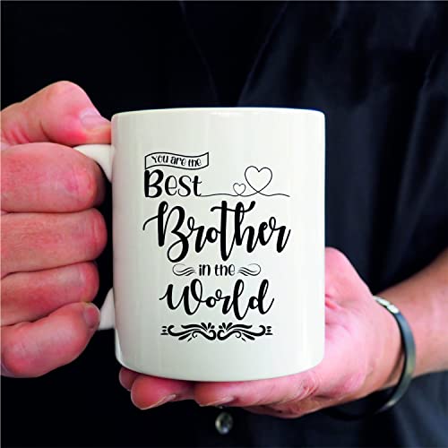 PICRAZEE "Best Brother in The World Birthday Gift for Brother on Birthday | Raksha Bandhan (1 pc12”x12” Satin Cushion with Filler, Coffee Mug&Fridge Magnet) (Best Brother in The World) - Image 3