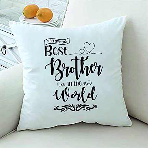 PICRAZEE "Best Brother in The World Birthday Gift for Brother on Birthday | Raksha Bandhan (1 pc12”x12” Satin Cushion with Filler, Coffee Mug&Fridge Magnet) (Best Brother in The World) - Image 2
