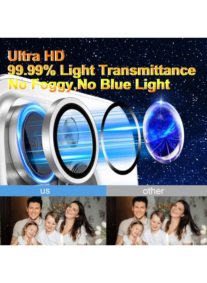 واقي عدسة الكاميرا لملحقات فيفو V50 لايت، غطاء حماية للكاميرا بحلقة معدنية من الزجاج المقوى 9H، مناسب للجراب، مضاد للخدش (أسود) - Image 3