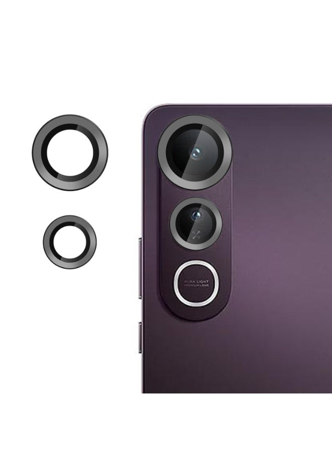 واقي عدسة الكاميرا لملحقات فيفو V50 لايت، غطاء حماية للكاميرا بحلقة معدنية من الزجاج المقوى 9H، مناسب للجراب، مضاد للخدش (أسود) - Image 1