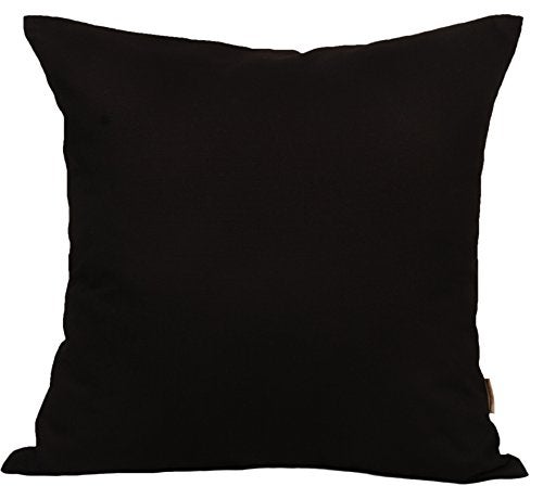 TangDepot Handmade Decorative Solid 100 Cotton Canvas Throw Pillow CoversPillow Shams 24x24 Black