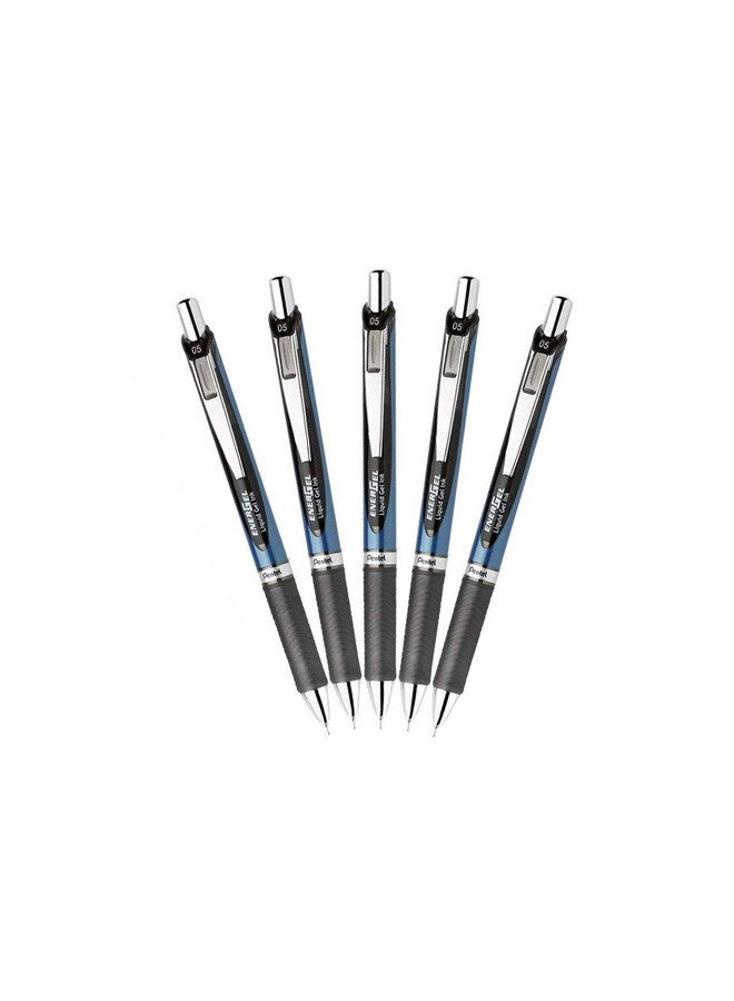 Pentel Energel Rtx Retractable Liquid Gel Pen 0.5Mm Fine Line Needle Tip Black Ink (5) - Image 1