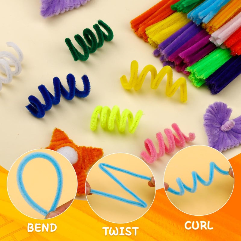 Mnuizu 200 Pcs Pipe Cleaners, 20 Multi-Colored Chenille Stems Bulk Thick Chenille Stem Fuzzy Sticks for Adults (20 Colors) - Image 4
