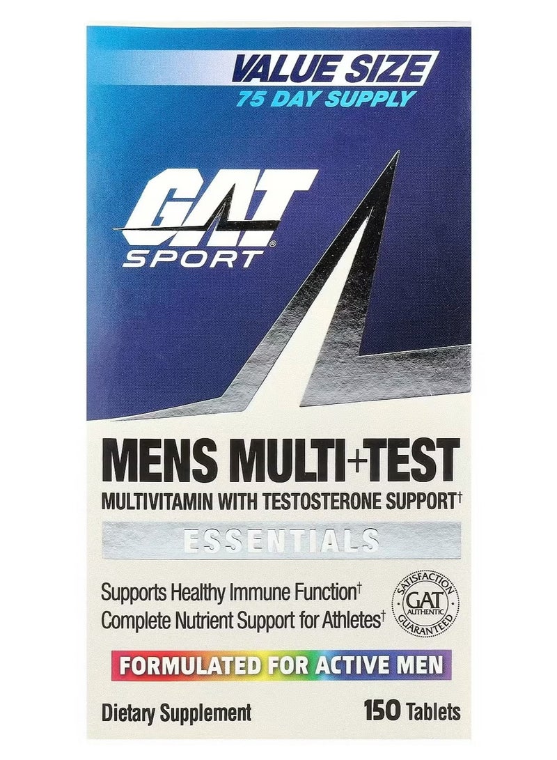 جي أيه تي سبورت GAT Sport Mens Multi+Test – فيتامينات متعددة كاملة مع دعم التستوستيرون والطاقة، 150 قرصًا - Image 1