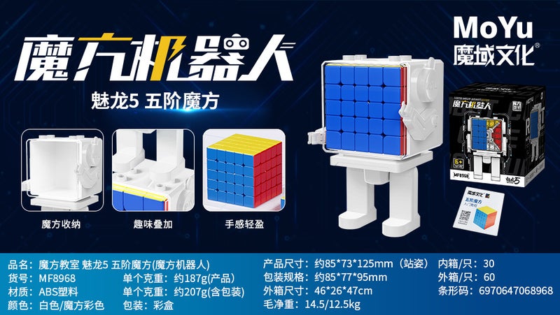 Magic Domain Rubik'S Cube Classroom Charm Dragon Series Rubik'S Cube Robot Magnetic Rubik'S Cube Third-Order 2345-Order Robot Display Box - Image 1