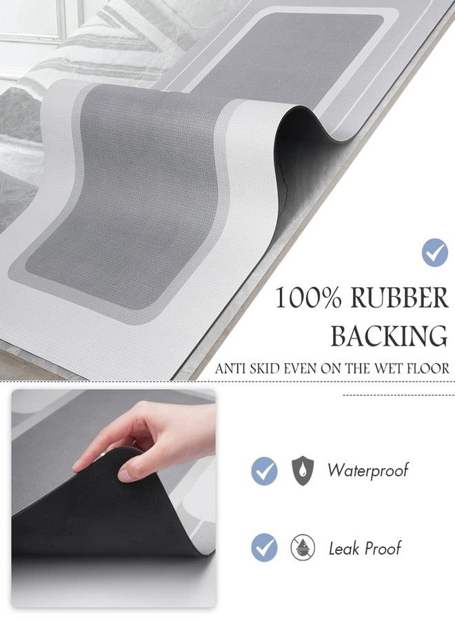 MontVoo-Bath Mat-Bathroom Mat Rug Non Slip Super Absorbent Stain Resistant Quick Dry Thin Bathroom Rug-Bath Mats for Bathroom Floor Bathtub Vanity-Bathmat Bath Rug Easy Care 17"x35" Grey - Image 4