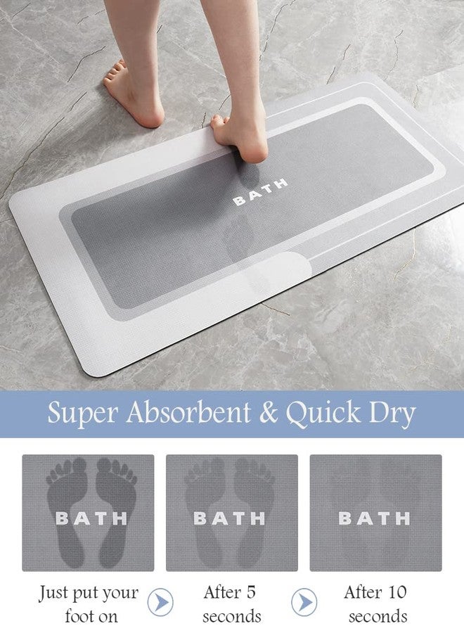 MontVoo-Bath Mat-Bathroom Mat Rug Non Slip Super Absorbent Stain Resistant Quick Dry Thin Bathroom Rug-Bath Mats for Bathroom Floor Bathtub Vanity-Bathmat Bath Rug Easy Care 17"x35" Grey - Image 3