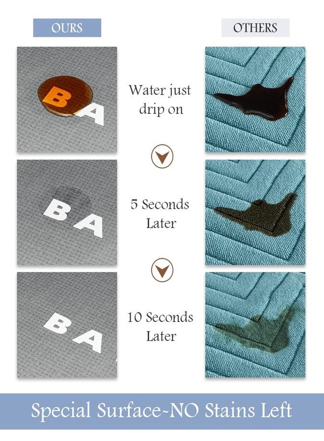 MontVoo-Bath Mat-Bathroom Mat Rug Non Slip Super Absorbent Stain Resistant Quick Dry Thin Bathroom Rug-Bath Mats for Bathroom Floor Bathtub Vanity-Bathmat Bath Rug Easy Care 17"x35" Grey - Image 2