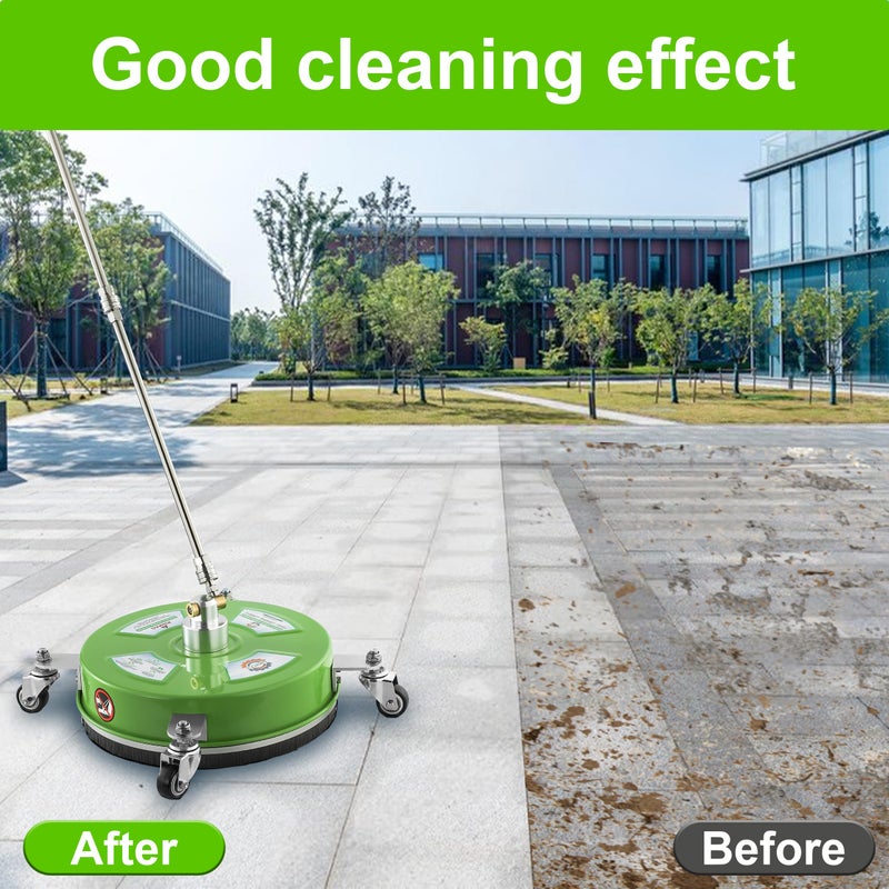 PWACCS 14" Pressure Washer Surface Cleaner, Stainless Steel Surface Cleaner for Power Washer, Pressure Washer Attachment for Cleaning Driveways, Patios, Sidewalks, and Decks, 1/4" Quick Connect - Image 4