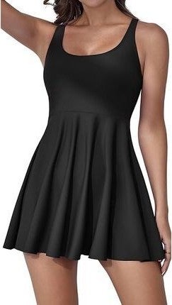 Segiza Lycra Combined Shorts Dress Swimsuit 
