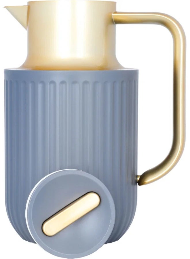 Everest Thermos, 1 liter, thermal glass inner shell, plastic outer shell - dark grey - Image 4