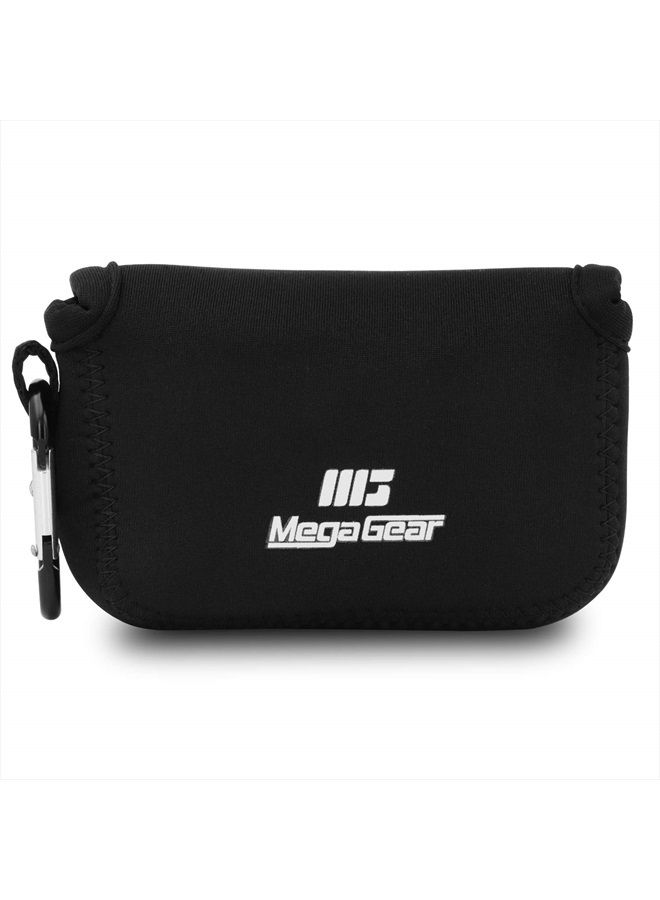 MegaGear 'Ultra Light' Neoprene Camera Case Bag with Carabiner for Canon PowerShot G7X, Canon PowerShot G7 X Mark II Cameras (Black)  - Image 1