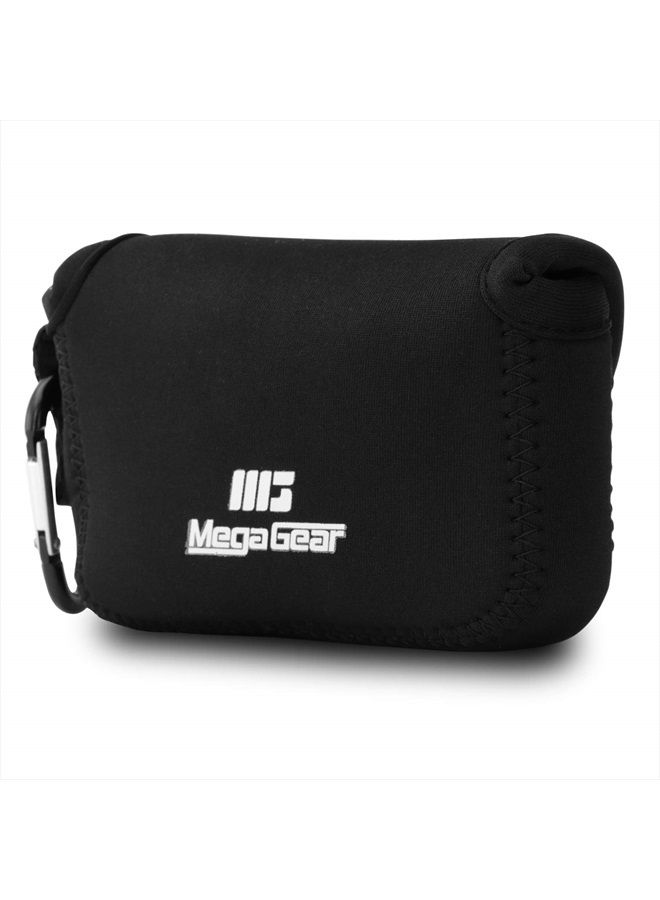 MegaGear 'Ultra Light' Neoprene Camera Case Bag with Carabiner for Canon PowerShot G7X, Canon PowerShot G7 X Mark II Cameras (Black)  - Image 2