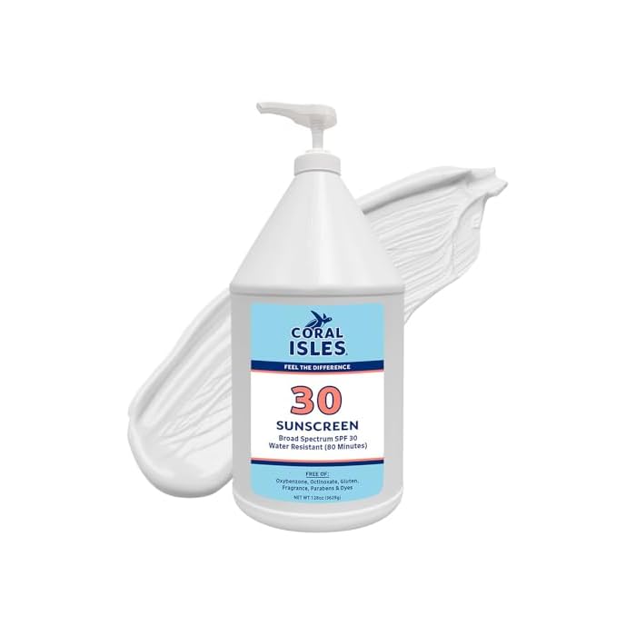 Coral Isles by Rocky Mountain Sunscreen | SPF 30 Lotion | Broad Spectrum UVA/UVB Protection | Hawaii Reef-Safe Act Compliant | Oxybenzone & Octinoxate Free | Water Resistant 80 Min. | 128 Fl Oz