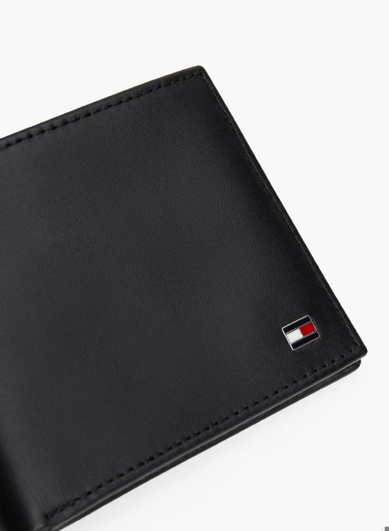 تومي هيلفيغر محفظة صغيرة بتصميم مطوي من الجلد للرجال، أسود - Image 3
