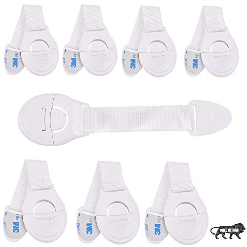 KitschKitsch Baby Safety Plastic Drawer Locks White (Pack of 8) MADE IN INDIA - Image 1