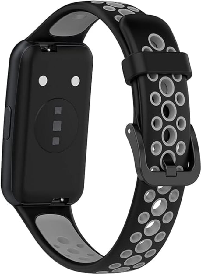 Next store Sport Band Compatible with Huawei Band 7 / Honor Band 7, Lightweight Silicone Sweatproof Strap (Black Grey)