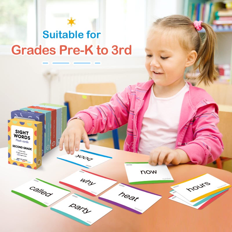 spring flower Springflower 600 Sight Words Flash Cards, Dolch & Fry High Frequency Flash Cards for Kindergarten Homeschool Supplies, Games for Kids Pre-K, 1st, 2nd, 3rd Grade - Image 5