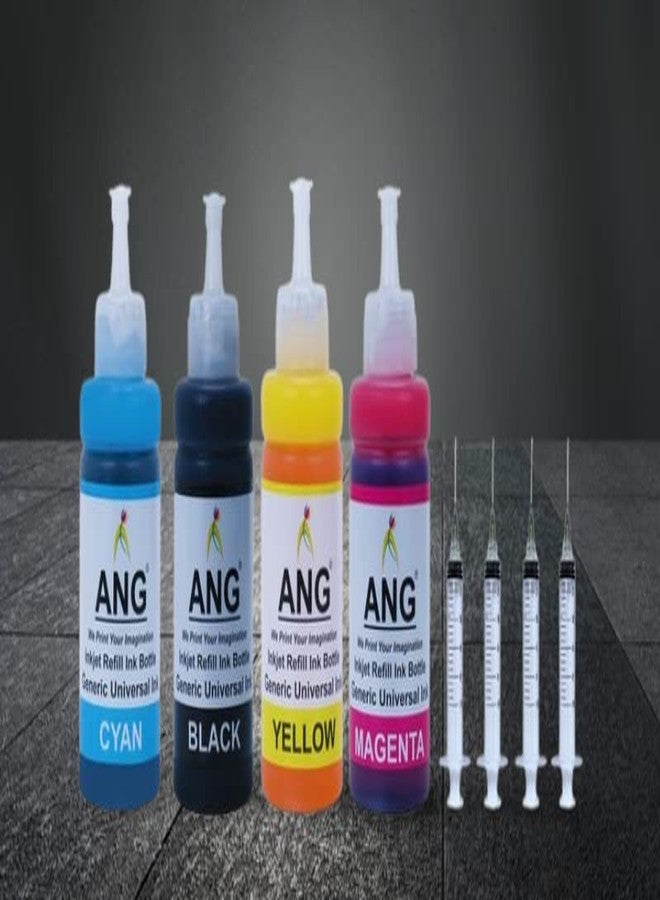ANG Compatible Refill Ink for Cannon Pixma Printer 400ml Suitable for E500, E510, E400, E410, E560, E470, E480, E417, E600, E610, E477 MG Series, MP Series, IP Series etc. with 4 Syringes - Image 1