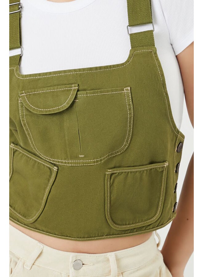FOREVER 21 Twill Overall Crop Top - Image 2