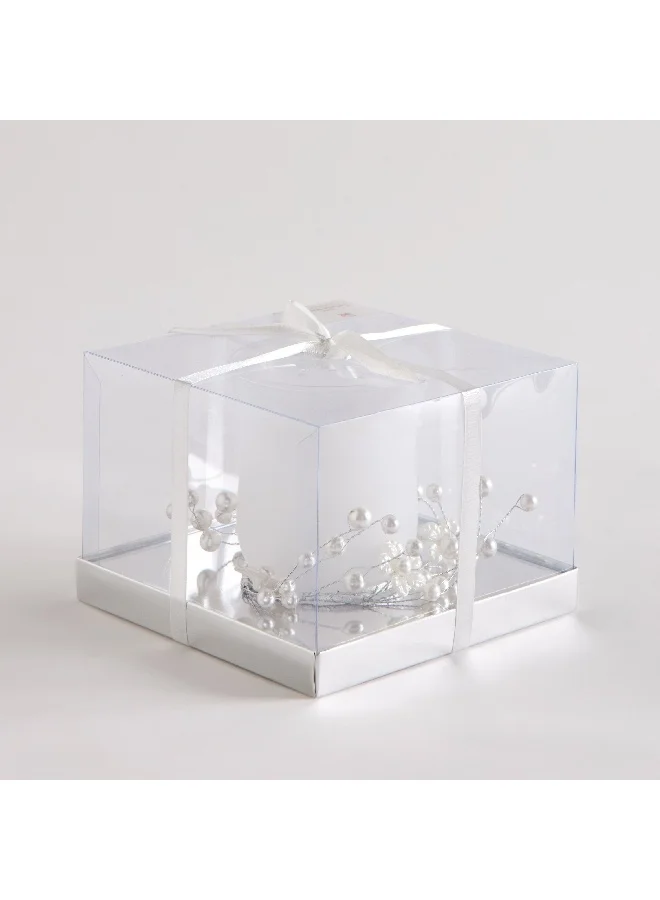 Home Box Ruse Glass Embellished Candleholder 9 x 11 x 9 cm