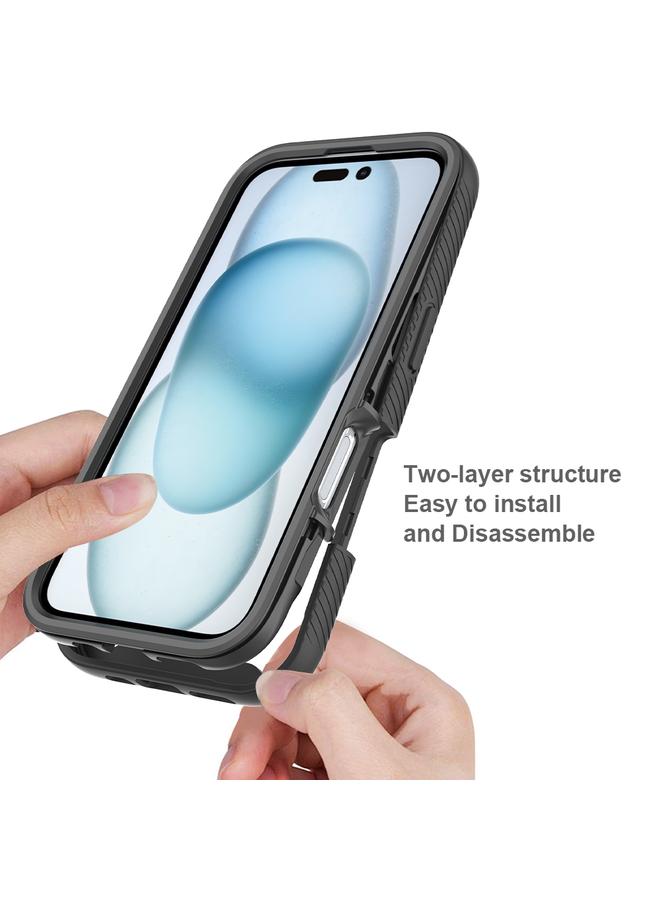 erorex Case For iPhone 16 Starry Sky Solid Color Series PC + TPU Phone Case with PET Film - Image 3