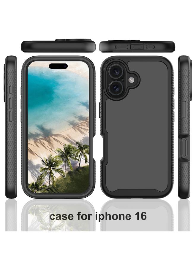 erorex Case For iPhone 16 Starry Sky Solid Color Series PC + TPU Phone Case with PET Film - Image 2