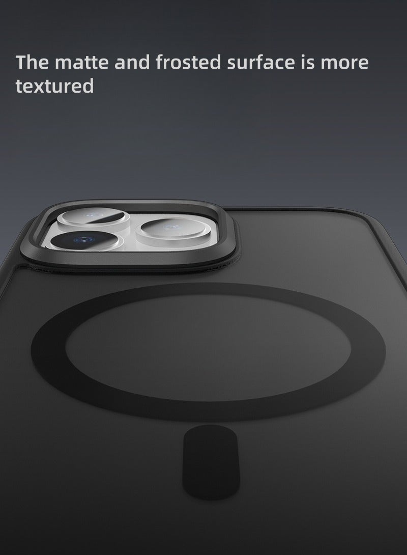 Magnetic Case for iPhone 16 ProCompatible with MagSafe, Translucent Matte Back Slim Shockproof Phone Cover (Black)  - Image 3