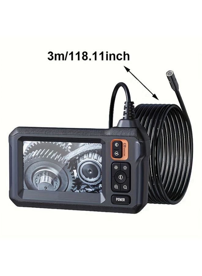 Black 118 Inch 8mm Industrial Endoscope With 4 3 Inch LCD Screen For Automotive Plumbing Sewer Camera - Image 1