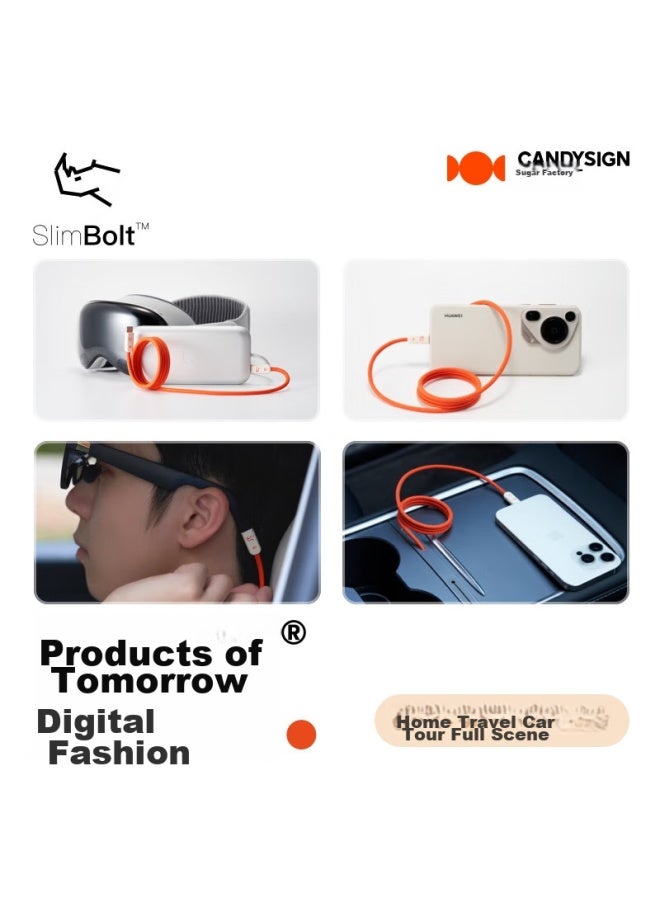 Candysign Sugar Compatible Thunderbolt 4 Data Cable, Usb4 Full-function 240w Fast Charging, Type-c Thin Cable, Macbook Huawei Laptop 8k Video Screen Mirroring Cable, Fast Charging Cable - Image 4