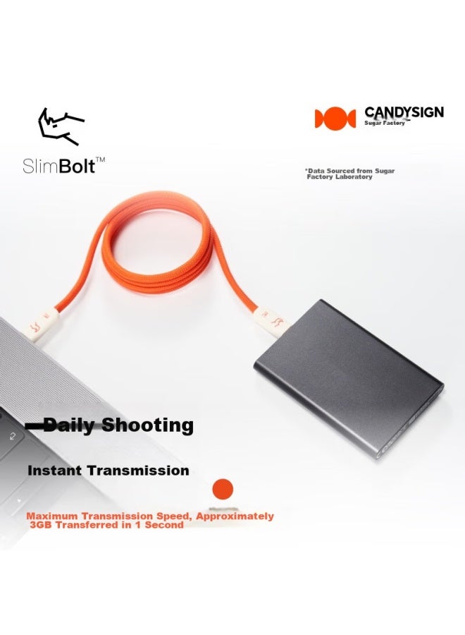 Candysign Sugar Compatible Thunderbolt 4 Data Cable, Usb4 Full-function 240w Fast Charging, Type-c Thin Cable, Macbook Huawei Laptop 8k Video Screen Mirroring Cable, Fast Charging Cable - Image 3