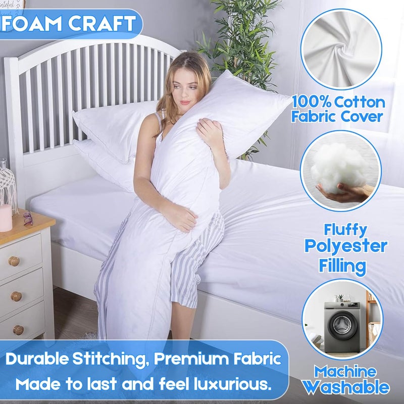 FOAM CRAFT® Full Body Long Pillow with Cotton Cover - 50 x 120 cm - Image 3