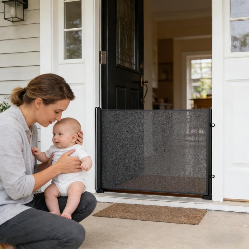 Cat Gate for Doorway | No Drilling Retractable Safety Fence - Pet Gate Isolation Dog Net - for Indoor Outdoor Doorway Garage Garden Yard Home Kitchen Living Room Porch Staircase - Image 3