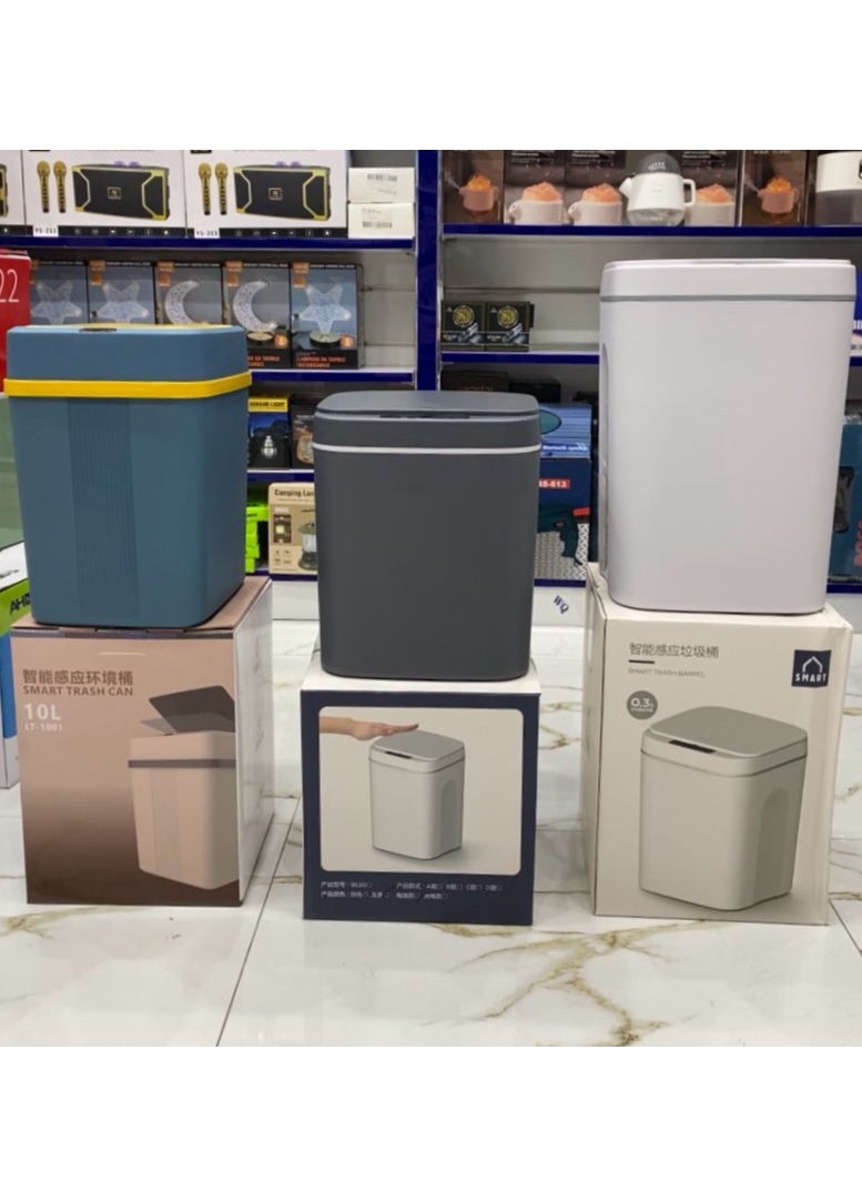 Smart - Sensor Trash Can – 10L Motion Sensor Bin with Foot Sensor, Touch-Free Lid, Compact and Stylish Design | Blue - Image 1