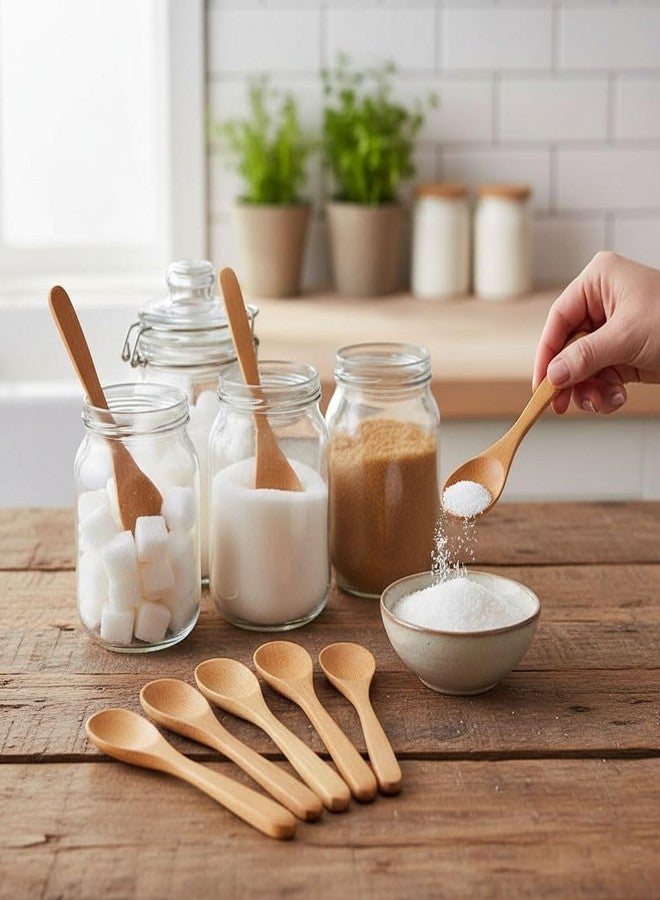 TOP TRICK Bamboo Wood Tea Spoons for Dining Table - Set of Multipurpose Spoon for Dispensing Tea, Coffee, Sugar, Condiments & Spices - Image 1
