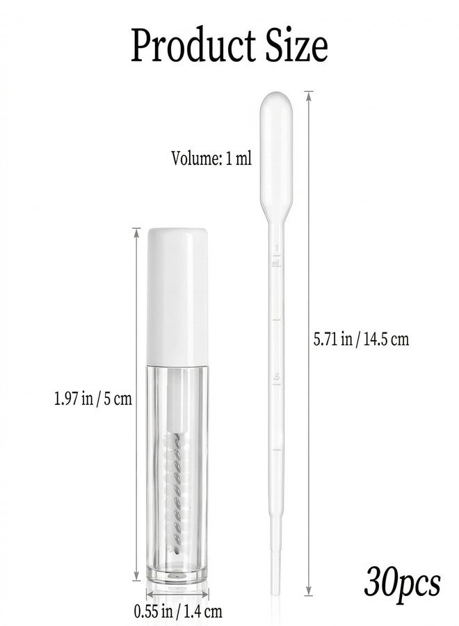 Eldraqth 30 Pcs Empty Mascara Tubes with Wand, 3ml Mini Mascara Bottles Mascara Wands Small Sample Size Eyelash Growth packing Tube Eyelash Cream Container Bottle for Home and Travel (white) - Image 2
